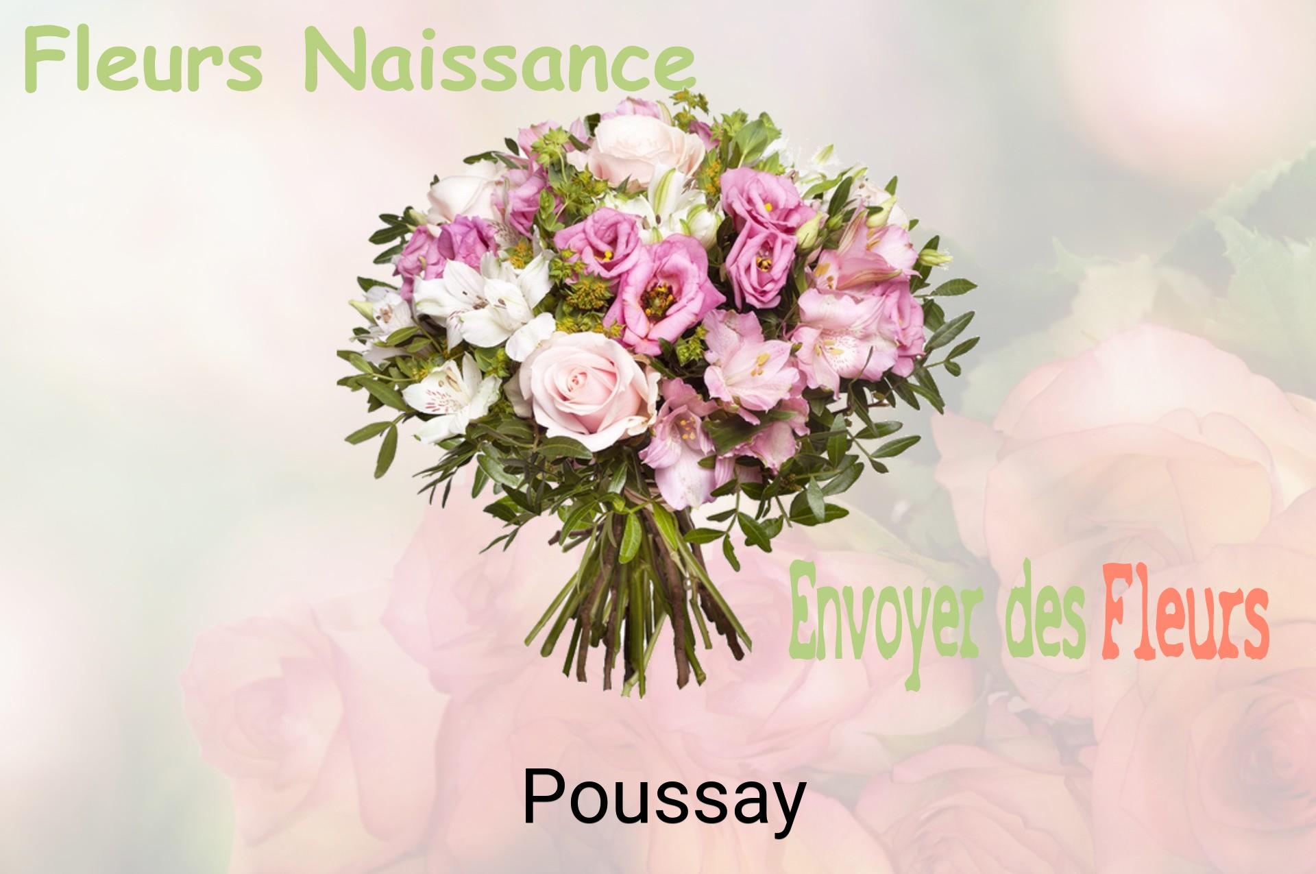Bouquet de fleurs de naissance livré à Poussay