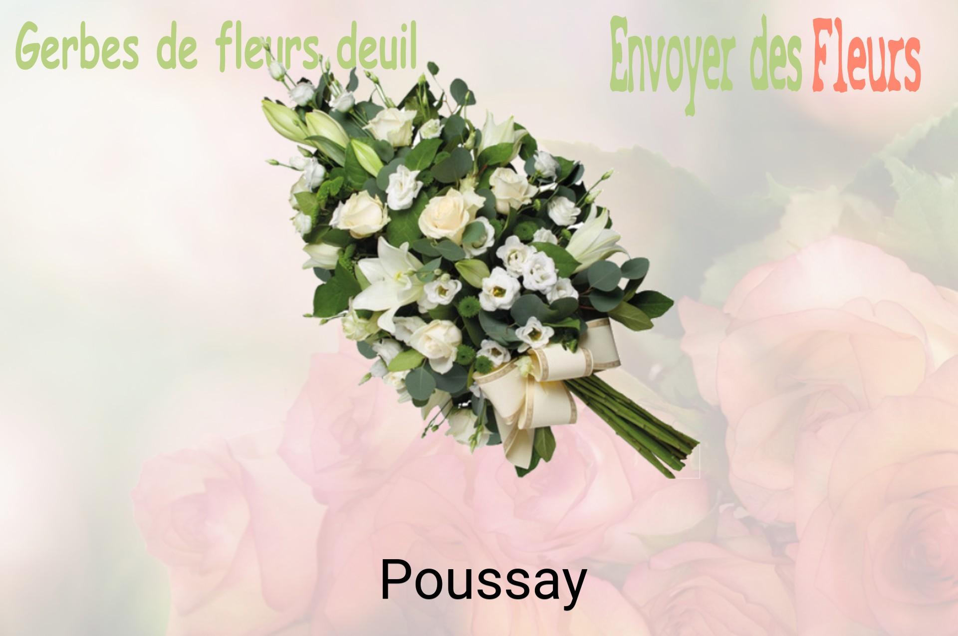 Gerbe de fleurs de deuil livrée à Poussay